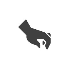 Picking hand gesture vector icon. filled flat sign for mobile concept and web design. Take an something hand glyph icon. Symbol, logo illustration. Vector graphics