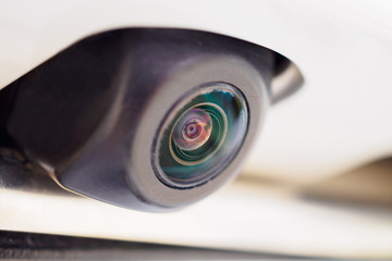 car rear view camera close up for parking assistance