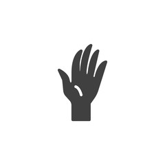 Fototapeta na wymiar Waving hand gesture vector icon. filled flat sign for mobile concept and web design. Hello or goodbye hand sign glyph icon. Symbol, logo illustration. Vector graphics