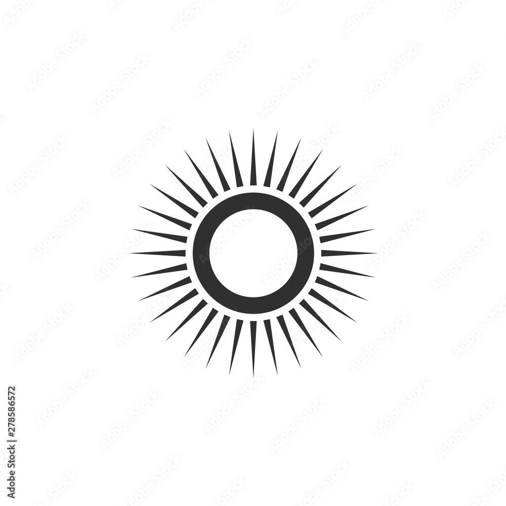 Aufkleber Sun icon template color editable. Sun symbol vector sign isolated on white background. Simple logo vector illustration for graphic and web design.