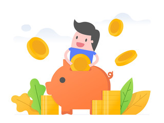 Money Saving. Business Concept Vector Illustration.