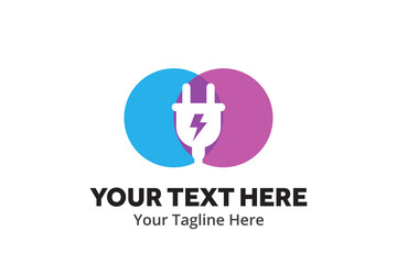 Obraz premium simple electrical logo creative design in flat style with color . electricity logo creative design for identity and business