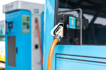 electric bus charging in station