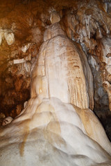 stalagmites shaped like a pair of bridges