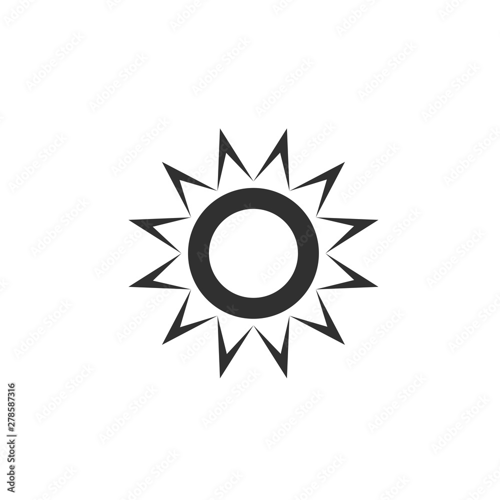 Poster sun icon template color editable. sun symbol vector sign isolated on white background. simple logo v