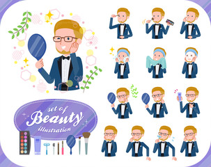 flat type blue tuxedo men_beauty