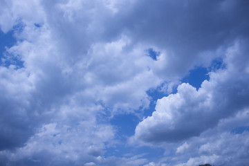 Naklejka na ściany i meble blue sky with beautiful clouds, background, summer sky