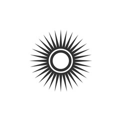 Fototapeta premium Sun icon template color editable. Sun symbol vector sign isolated on white background. Simple logo vector illustration for graphic and web design.