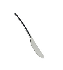 New metal butter knife isolated on white