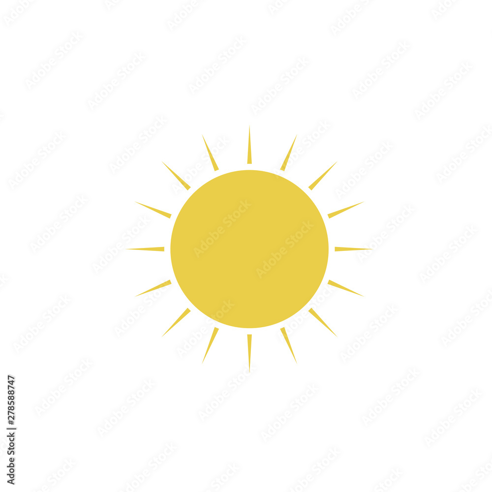 Aufkleber sun icon template color editable. sun symbol vector sign isolated on white background. simple logo v