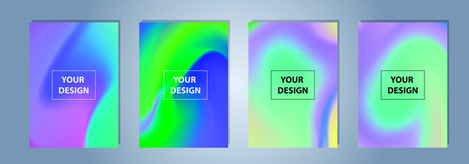 Set of A4 Vector EPS 10 illustration Gradient Background Texture. Template for design, banner, flyer, business card, poster, wallpaper, brochure, smartphone screen, mobile app.