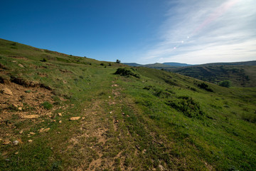 Valdelinares mountains in summer a sunny day