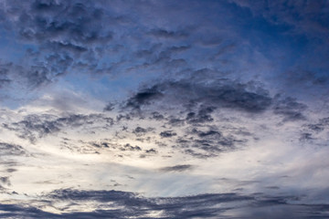 dramatic sky and clouds at sunset