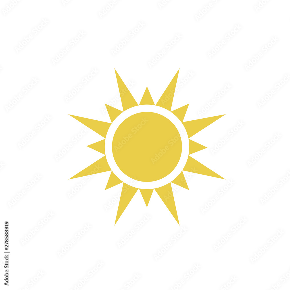 Aufkleber sun icon template color editable. sun symbol vector sign isolated on white background. simple logo v