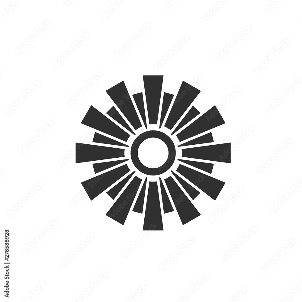 Leinwandbilder sun icon template color editable. sun symbol vector sign isolated on white background. simple logo v