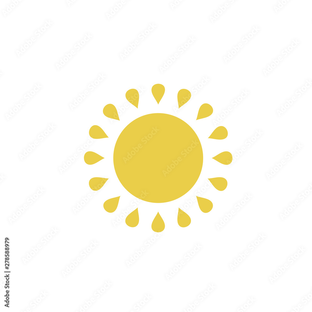 Aufkleber sun icon template color editable. sun symbol vector sign isolated on white background. simple logo v