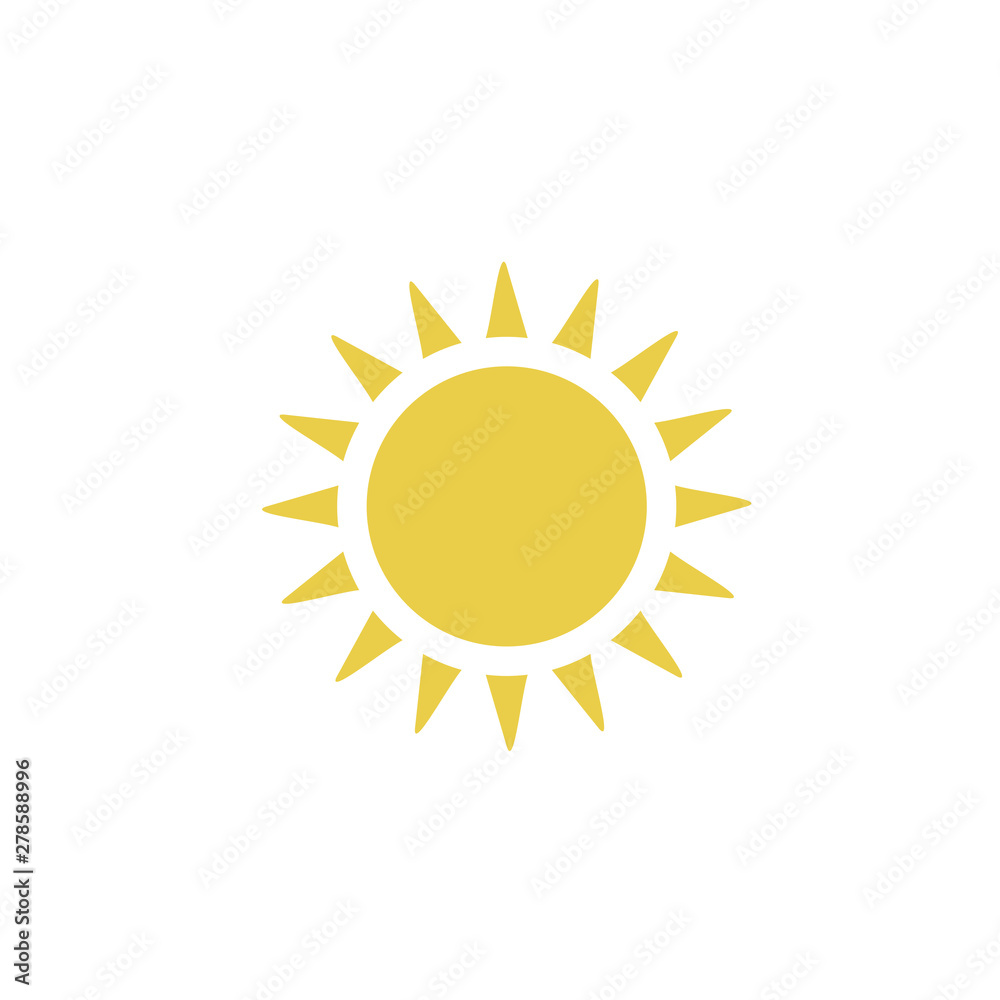 Aufkleber Sun icon template color editable. Sun symbol vector sign isolated on white background. Simple logo vector illustration for graphic and web design.
