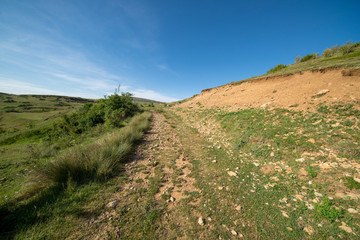 Valdelinares mountains in summer a sunny day