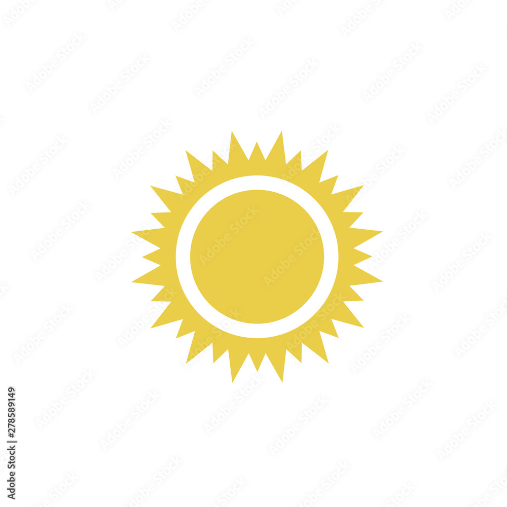 Aufkleber sun icon template color editable. sun symbol vector sign isolated on white background. simple logo v