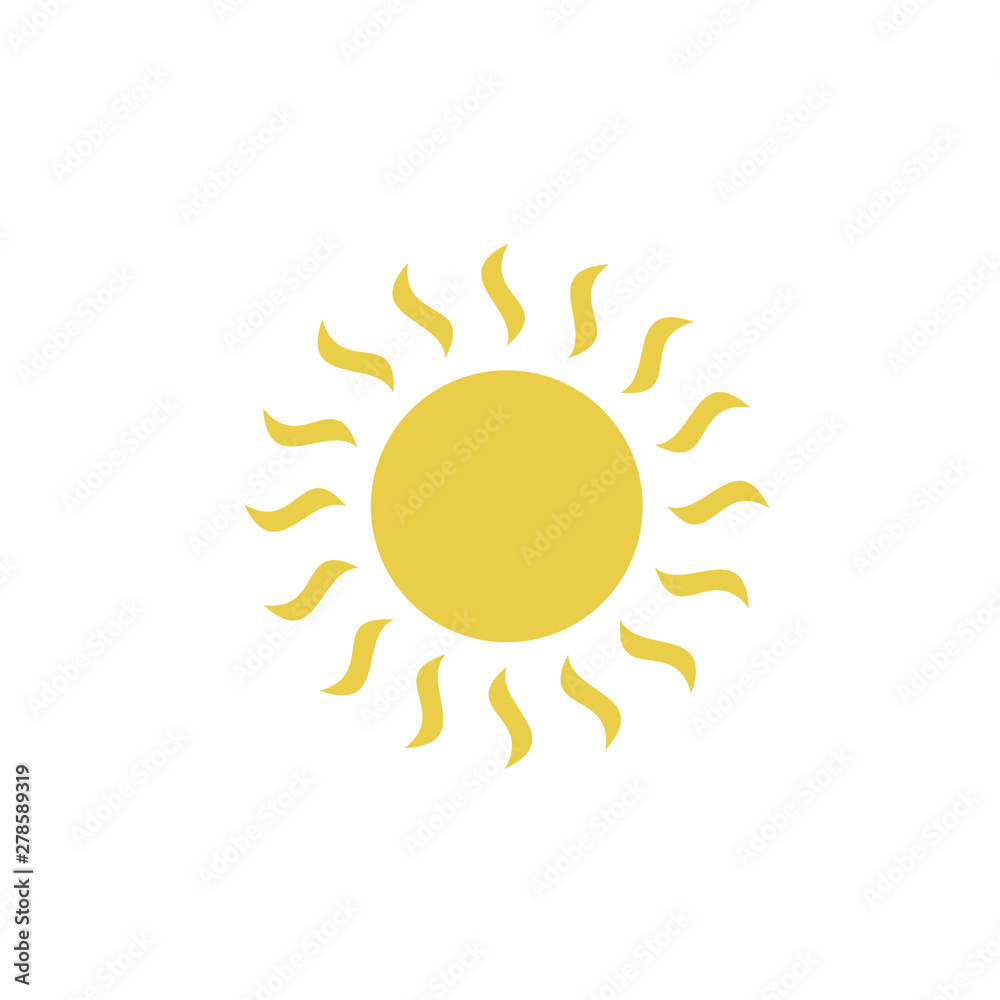 Leinwandbilder sun icon template color editable. sun symbol vector sign isolated on white background. simple logo v