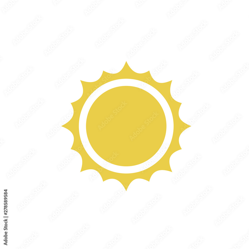 Aufkleber sun icon template color editable. sun symbol vector sign isolated on white background. simple logo v