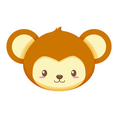 cute little monkey head baby character