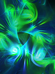 Obraz premium green abstract fractal background 3d rendering illustration