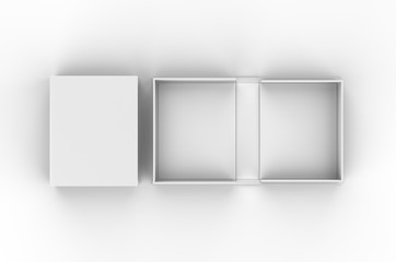 Blank clam shell box for branding mock up. 3d render illustration.