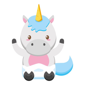 cute little unicorn baby character