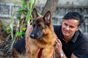 German Shepherd in Garden
