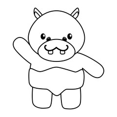 cute little hippo baby character