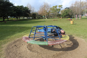 Man playground in park