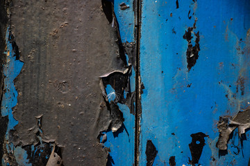 Blue grunge paint chip peel weathered vintage grunge background texture