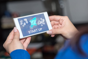 Start up concept on a smartphone