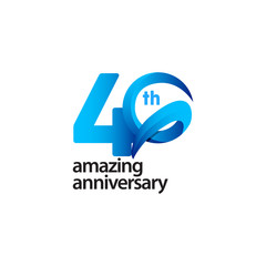 40 Years Amazing Anniversary Celebration Vector Template Design Illustration