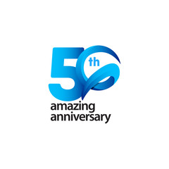 50 Years Amazing Anniversary Celebration Vector Template Design Illustration