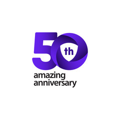 50 Years Amazing Anniversary Celebration Vector Template Design Illustration