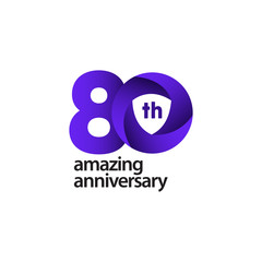 80 Years Amazing Anniversary Celebration Vector Template Design Illustration