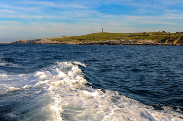 The guard towers were built in the 10th - 11th centuries by the Normans to repel the raids of Arab pirates.