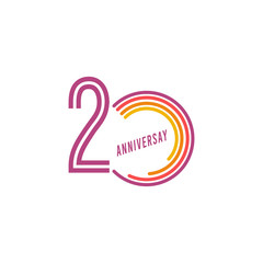 20 Years Anniversary Celebration Vector Template Design Illustration