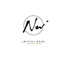 N W NW Beauty vector initial logo, handwriting logo of initial signature, wedding, fashion, jewerly, boutique, floral and botanical with creative template for any company or business.