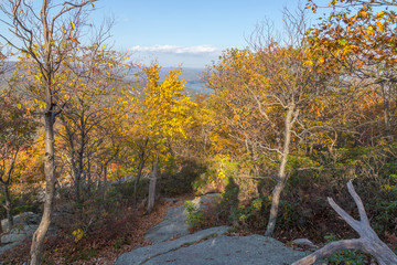 Fototapeta premium Bear Mountain Part, New York, with autumn colors at October
