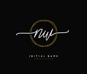 N W NW Beauty vector initial logo, handwriting logo of initial signature, wedding, fashion, jewerly, boutique, floral and botanical with creative template for any company or business.