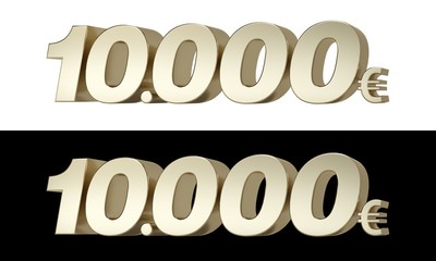 10.000€ Ten thousand euros. 3D golden characters.