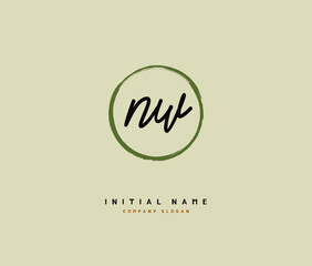 N W NW Beauty vector initial logo, handwriting logo of initial signature, wedding, fashion, jewerly, boutique, floral and botanical with creative template for any company or business.