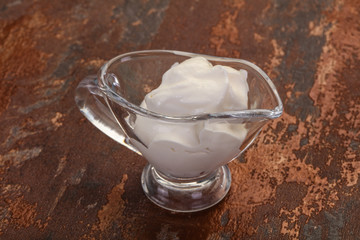 Sour cream in the bowl