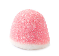 Sweet color jelly candy isolated on white