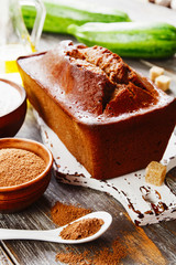 Zucchini cake with cocoa powder