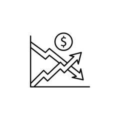 Line chart finance chart outline icon. Element of finance illustration icon. signs, symbols can be used for web, logo, mobile app, UI, UX