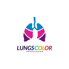 Colorful Lungs Logo Concept. Lungs with Colorful Logo Vector. Template Icon Symbol